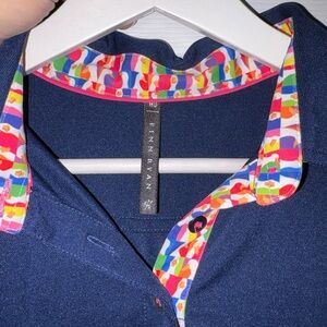 Finn + Ryan Navy Polo with Colorful Multicolor Trim